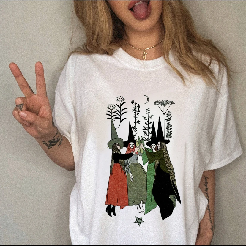 

Casual Witch Magic Cute Lovely Summer T Shirt Harajuku Short Sleeve Casual T-shirts Kawaii Clothes Women Tee Tops