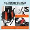 VEVOR Wheelchair Aluminum Alloy Transport Chair Foldable 18-In W Seat 220lbs 6