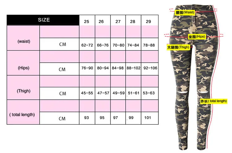 paige jeans High Waisted Camouflage Denim Pants Women Slim Fit Skinny Denim Trousers Women Stretch Hole Streetwear Pencil Pants Jean Femme bell bottom jeans