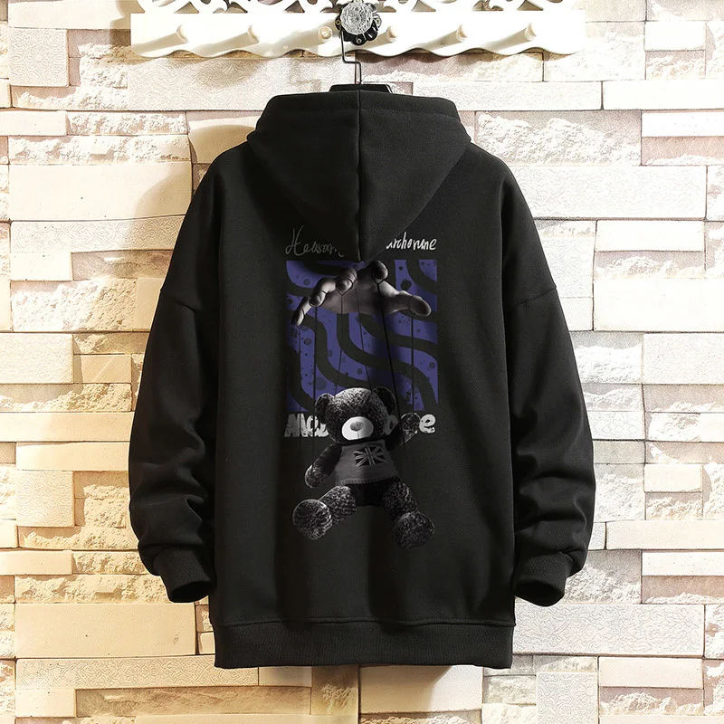 

Winter Fleece 's New Spring Fashion Print Harajuku Sweatshirt Hip Hop Streetwear Casual Hoodies Men