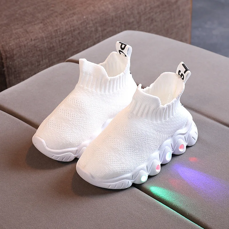Size 21-30 New LED Children Glowing Shoes Baby Luminous Sneakers Boys Lighting Running Shoes Kids Breathable Mesh Sneakers extra wide children's shoes Children's Shoes