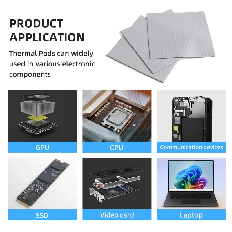High-Performance Thermal Silicone Pad - Multiple Thickness Options