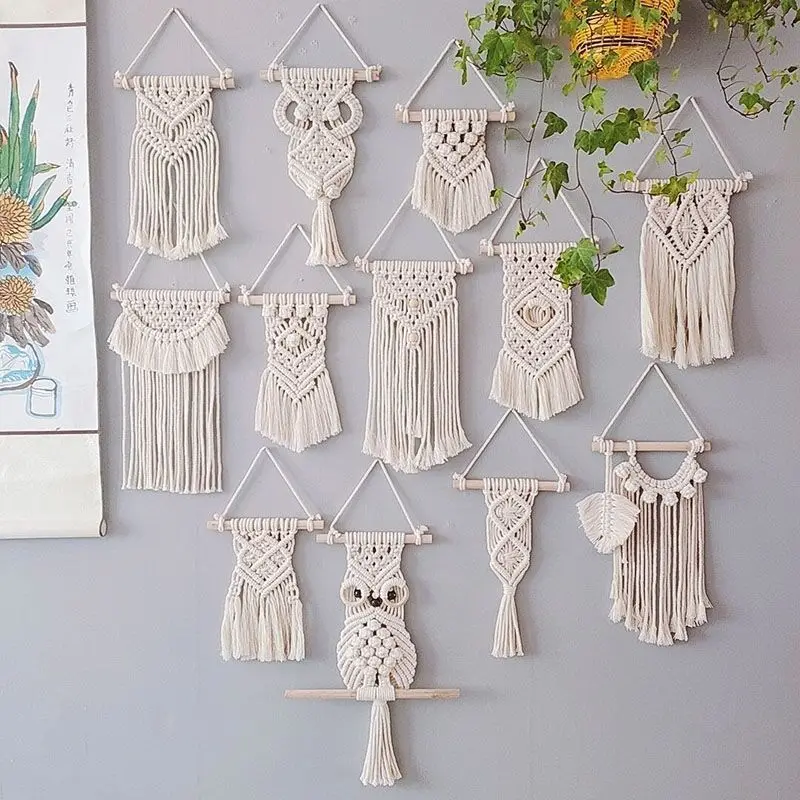 Bohemian Hand-woven Tapestry Handmade Cotton Wall Hanging Kids Girls Room Crafts Decoration Home Bedroom Accessories tapestry decor