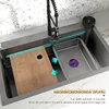 Stainless Steel Kitchen Sink Honeycomb Embossed Large Single Slot Dishwashing Pool Washing Basin Water On The Left Side 3