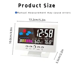 Advanced Multifunctional Digital Weather Station with Thermometer, Hygrometer, Clock, and Calendar Functions (White)