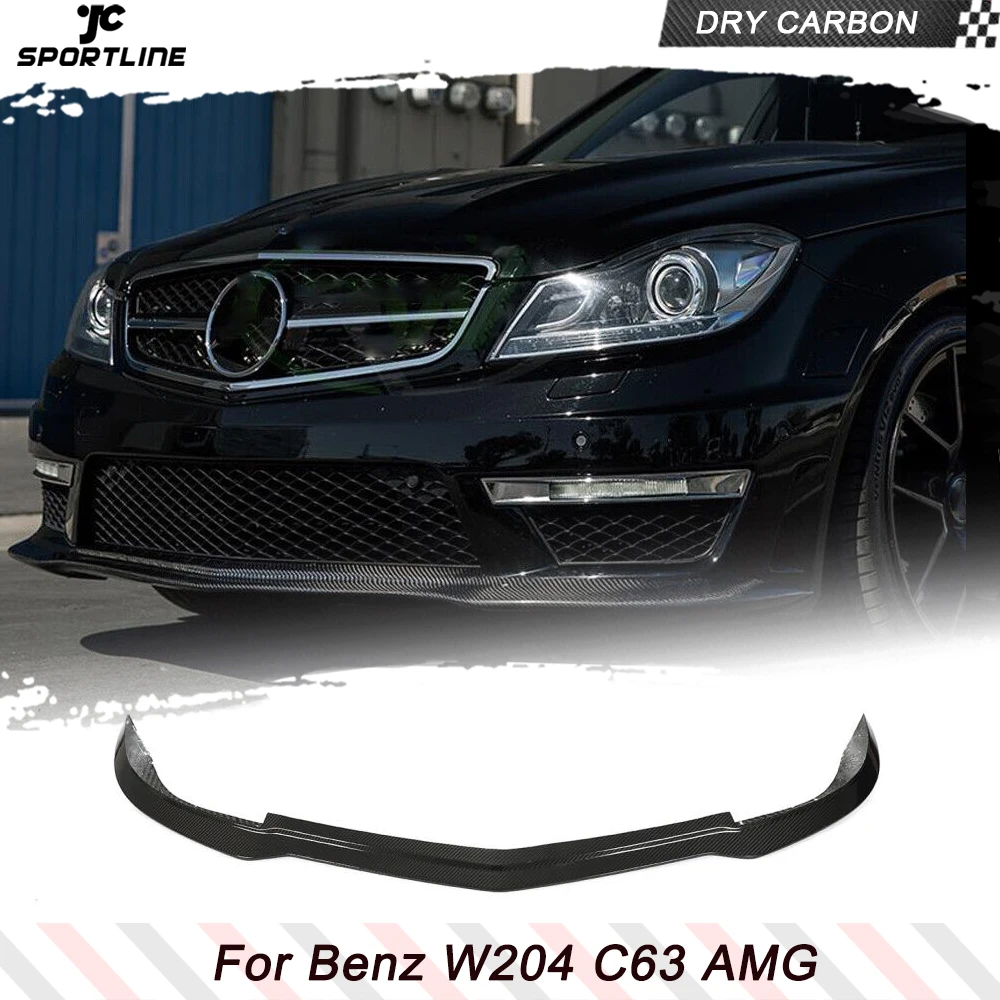 

For Mercedes-Benz C-Class W204 AMG C63 Sedan Coupe 2012 - 2014 Front Bumper Lip Spoiler Splitters Dry Carbon Fiber Front Chin