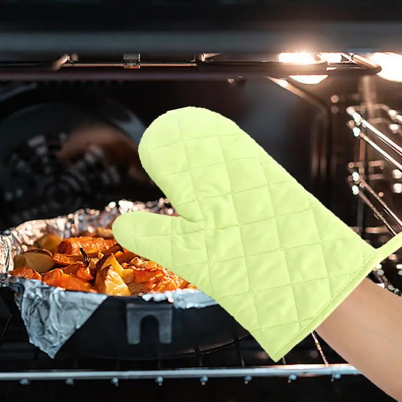 High Temp Oven Mitts Long Cooking Mitts Waterproof Non-slip Cooking Gloves Anti-Scald Kitchen Potholder Flexible Thick Heat
