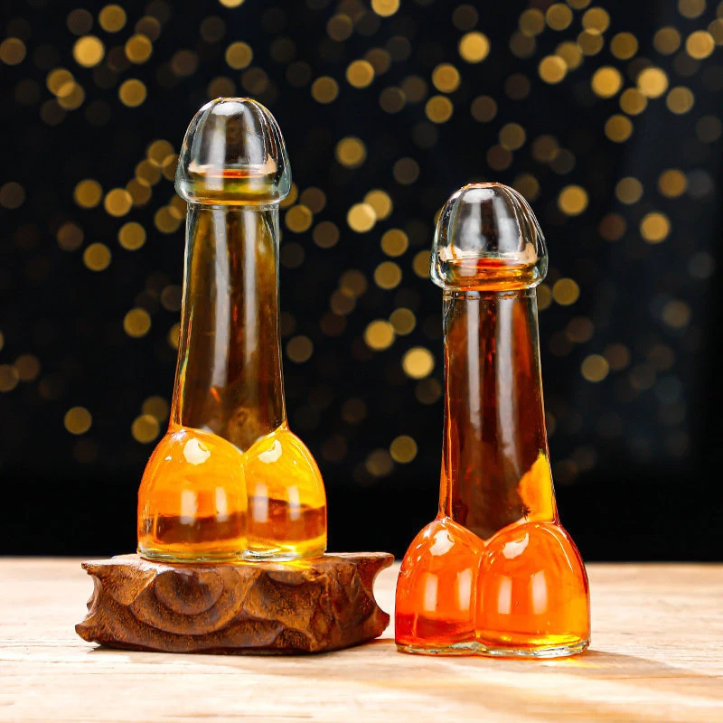 Elegant Cocktail and Whiskey Glass with Glass Straws
