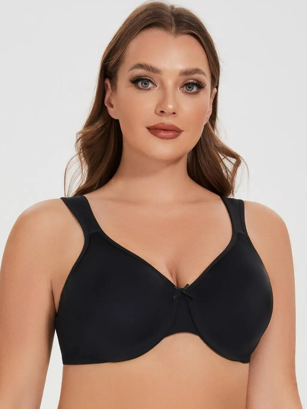 MELENECA Women's Minimizer Seamless Unlined Comfortable Plus Size Underwire Bra 4