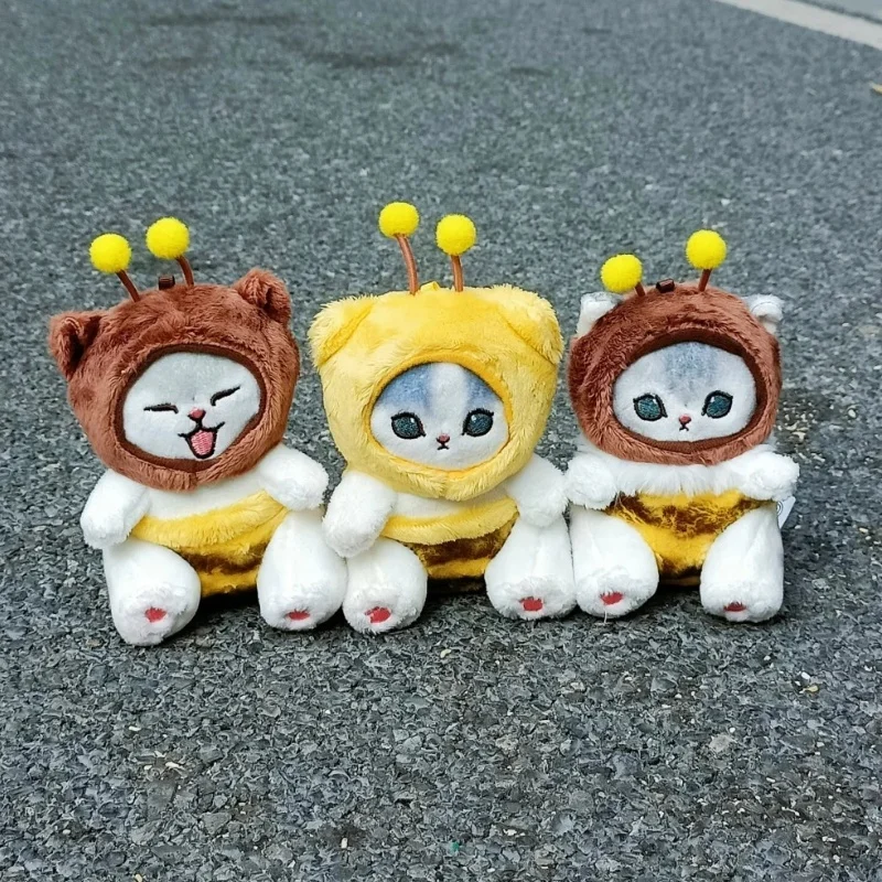 Miniso 23cm Authentic Mofusand Shark Cat Bee Series Plush Doll Throw Pillow Cute Cartoon Decoration Pendant Children Gift Toys