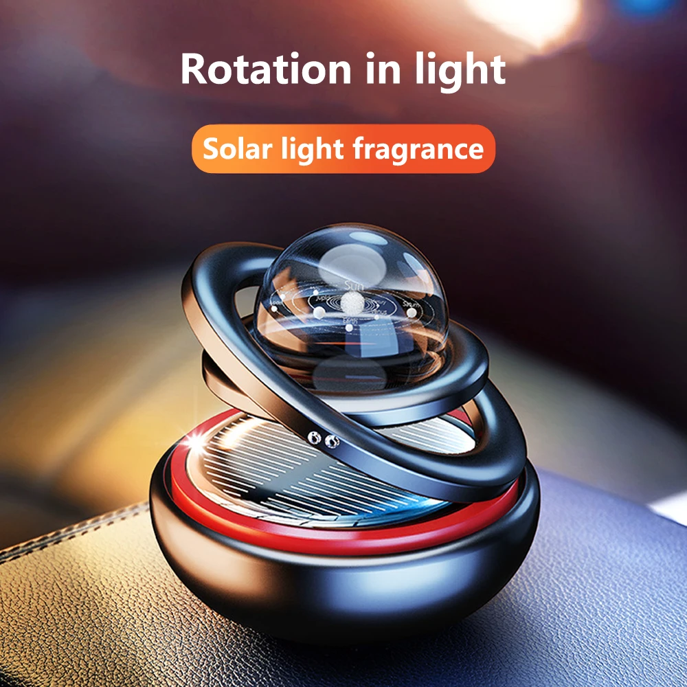 Car Air Freshener Solar Star Rotating Fragrance Embellishment Car