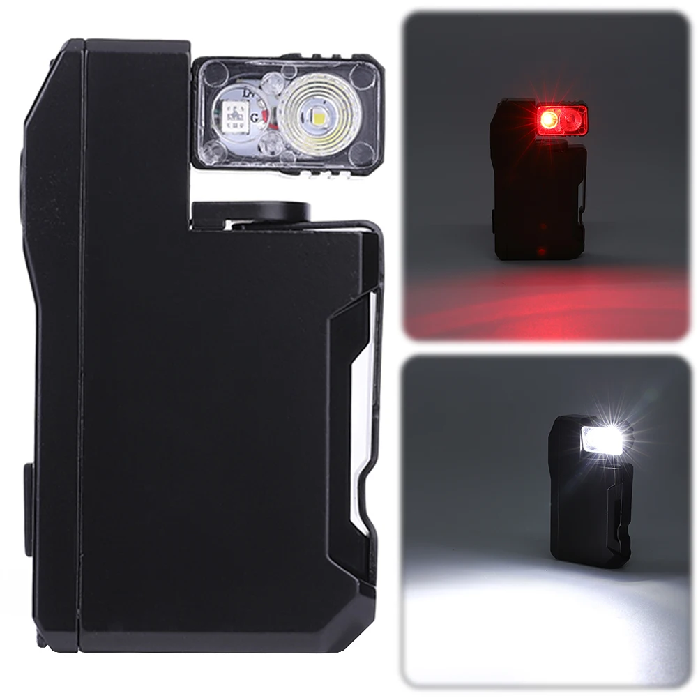 EDC Pocket Flashlight Compact Torch Dual Light Source Portable Flat Flashlight IPX6 Waterproof LED Flashlight for Camping Hiking