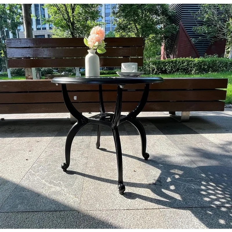 Cast Aluminum Outdoor Side Table,Outdoor Coffee Table,Small Outdoor Table,Outdoor Side Tables for Patio,Garden,Balcony 5