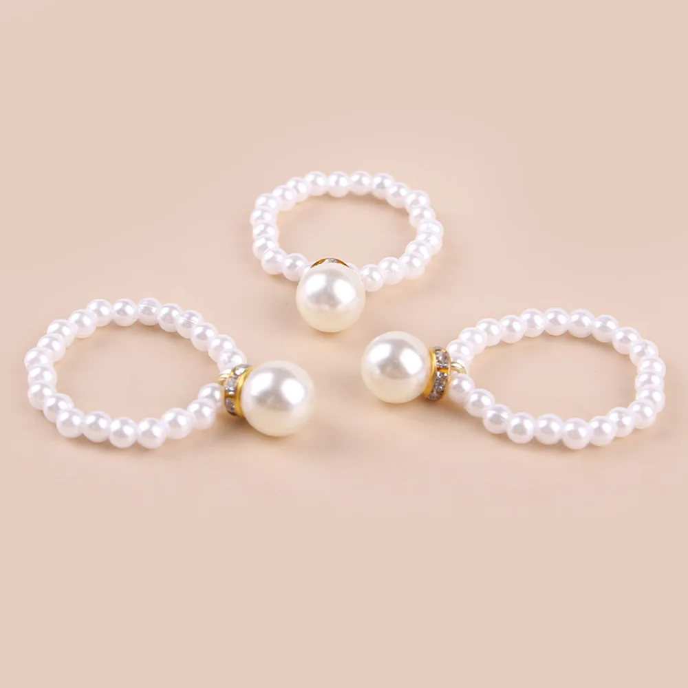 Retro Small Animal Jewelry Pearl Collar Sparkling Pet Decoration Necklace Hamster Necklace（pack of 5）