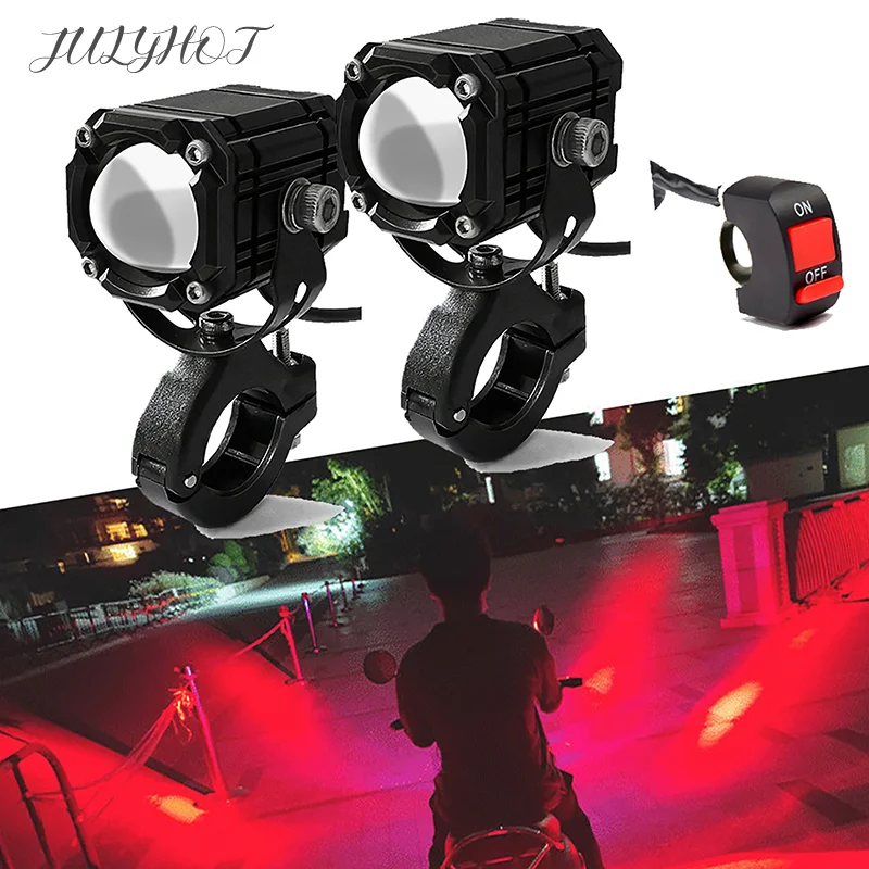 

Motorcycle LED Headlight Spotlight LED Auxiliary Fog Light Assemblie Driving Lamp For Honda Kawasaki Cafe Racer