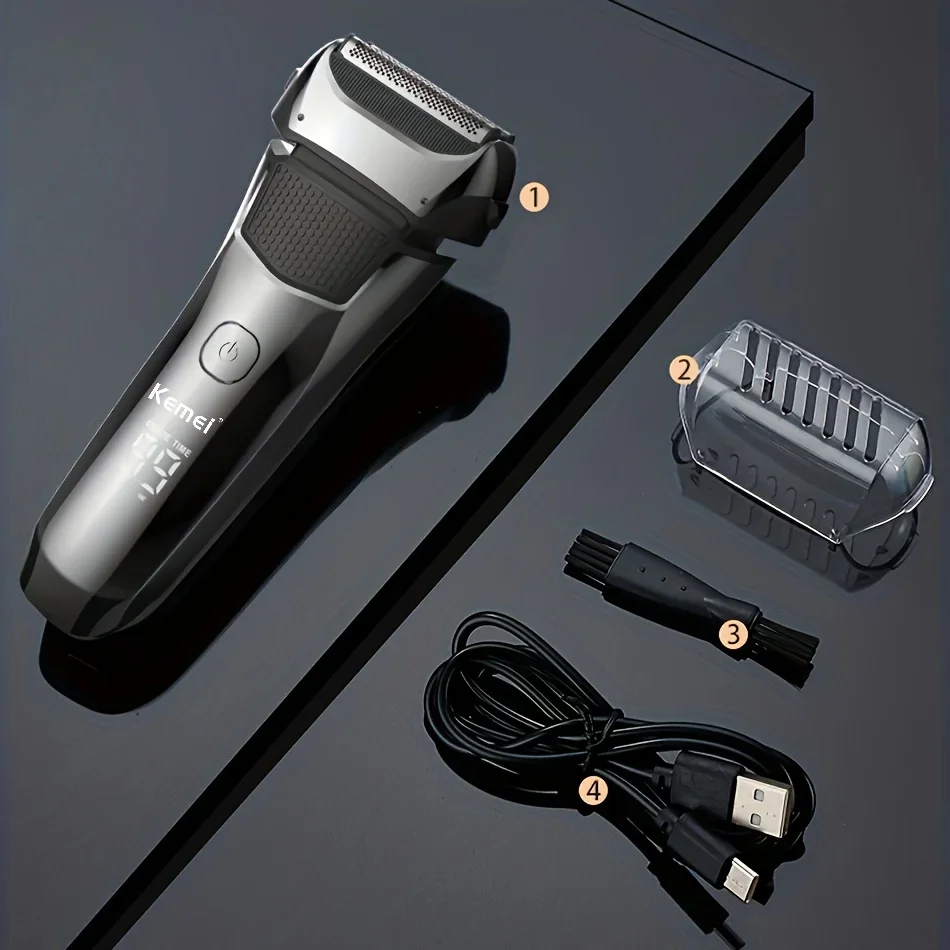 Electric Shaver KEMEI Shaver KM-8512 Men's Grooming Razor Precision Beard Trimmer Cordless Electric Rechargeable Shaver
