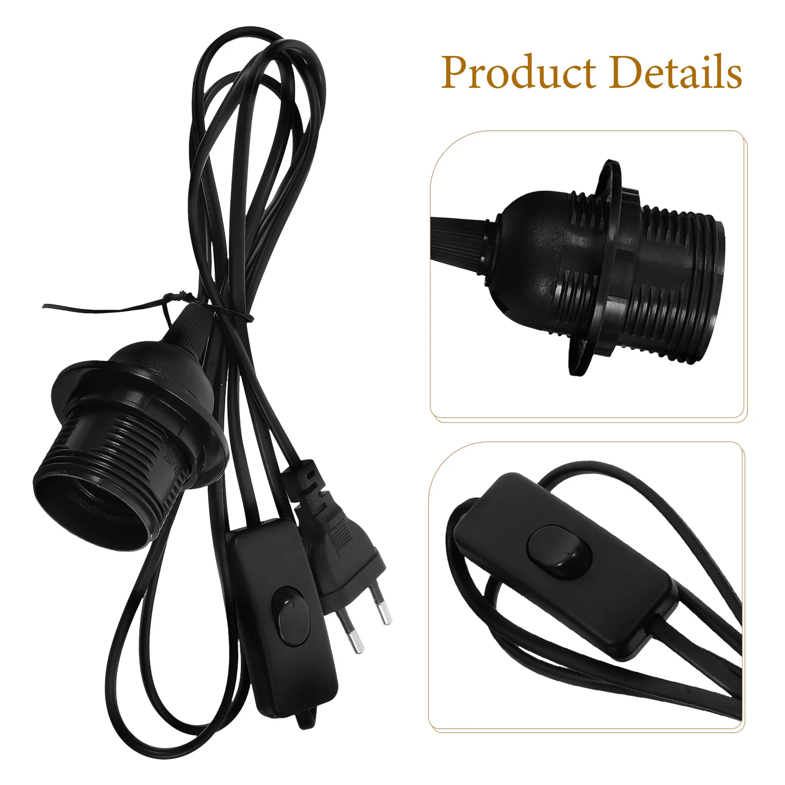 18m E14 Socket Lamp Cord Cable With Push Button Switch For Kitchen Living Room Bathroom Basement Light Extender Lighting