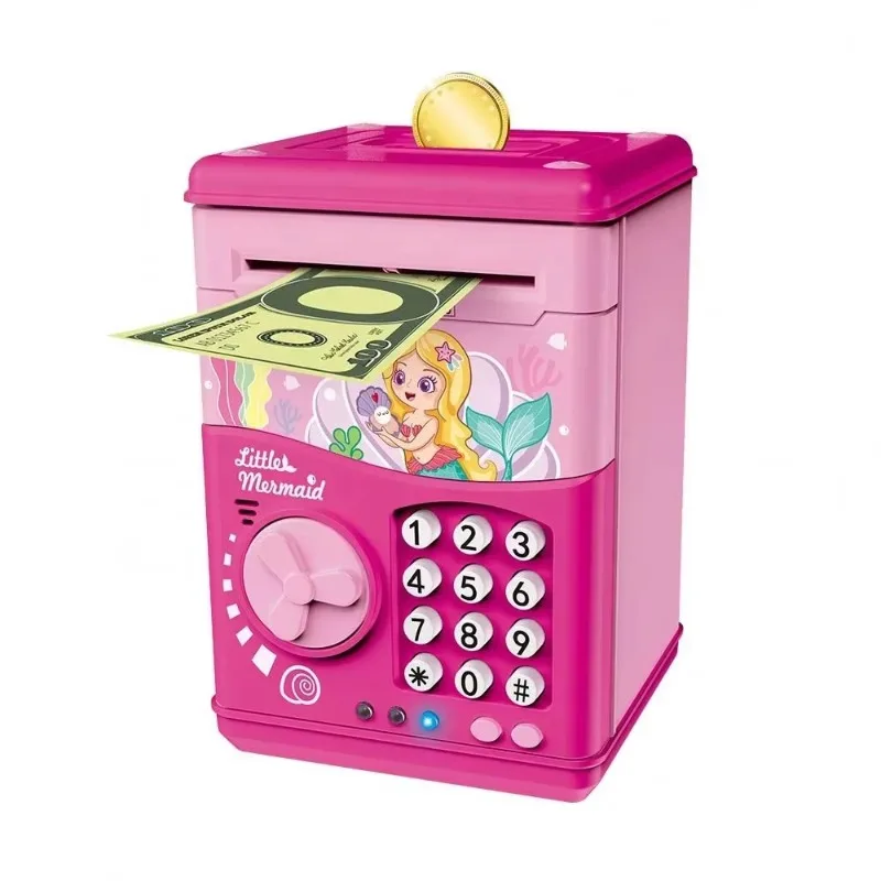 Novelty Kids Safe Plastic Password Electronic Atm Paper Money Boxes Digital Piggy Bank for Kids