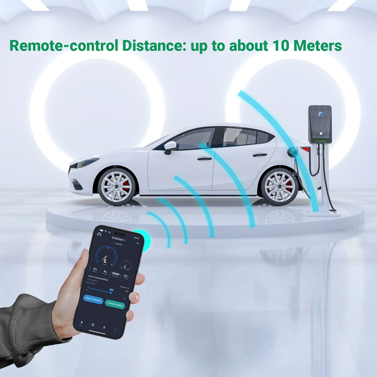 EV Charger Type 2 APP Wifi Control 16A 3 Phase Electric Car Charging Station EVSE Wallbox with 6.1M Cable 11KW 18 EV Charger Type 2 APP Wifi Control 16A 3 Phase Electric Car Charging Station EVSE Wallbox with 6.1M Cable 11KW 9