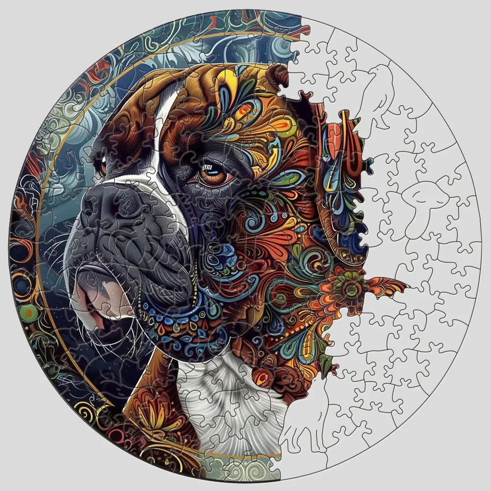 Dog Children Animal Wooden Puzzles Montessori Games 3d Wooden Puzzle Adults Christmas Board Games for the Whole Family Diy