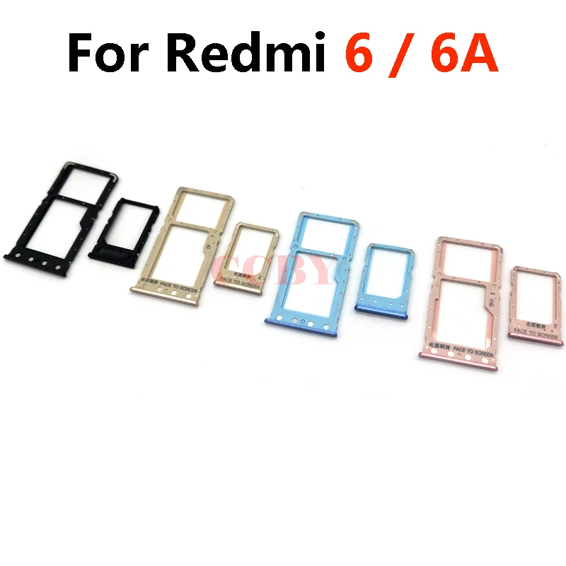 1set Sim Card Tray Xiaomi Redmi 6 6A SIM Card Tray Slot Holder Replacement Part phone sim tray holder