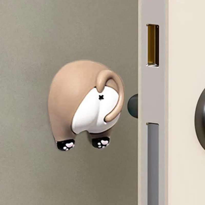 3Pcs cartoon door handle stopper no drilling required sticky wall shock absorber door handle stopper protector