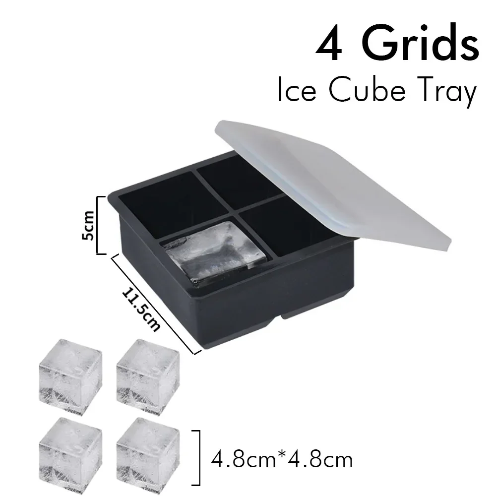 Silicone Ice Cube & Ball Maker with Lid - Perfect for Whiskey, Cocktails, and Iced Coffee