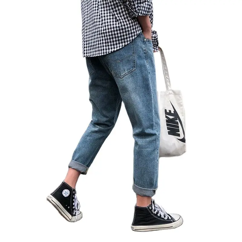 Wholesale 2022 Men's Summer Trendy Men Women Couple Casual Pants Korean Retro Tooling Loose Wide Leg Straight Jeans Wholesale