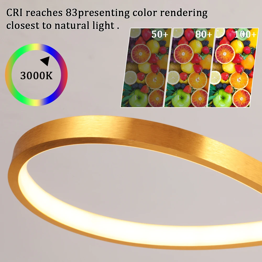Acrylic Pendant Light Bedroom Dining Room Led Gold Chandelier Ceiling Lamp Fixture Modern Home Appliance Decor Hanging Lustre