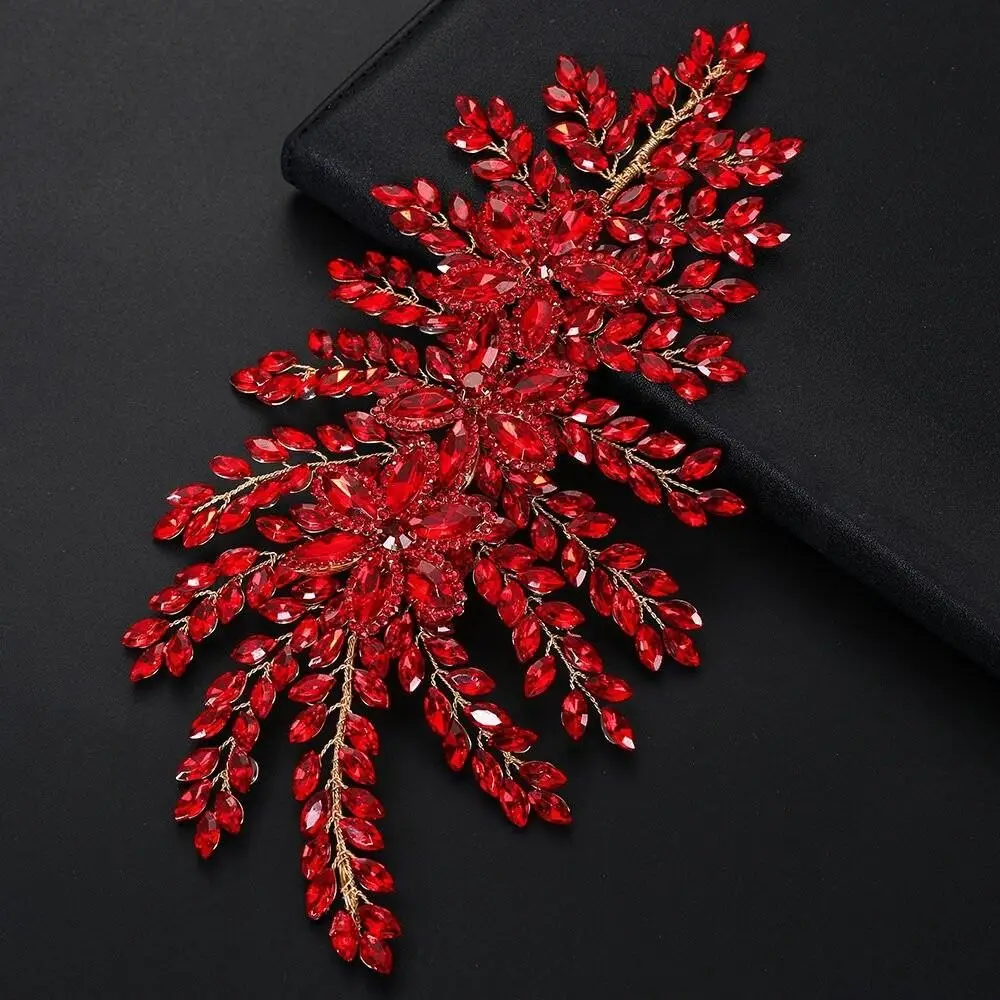 Sprankelende haarband met elegant bladmotief, bruidshaaraccessoire, luxe haarversiering met strass-steentjes voor dames._voghion.com