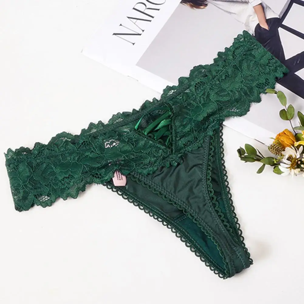 Women White Sexy Lace Panties Low-waist Underwear Thong Female G String Breathable Lingerie Temptation Embroidery Intimates