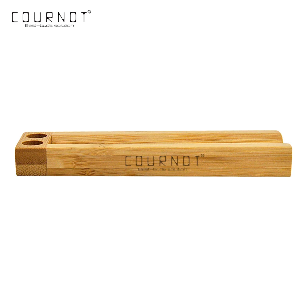 

COURNOT Bamboo Rolling Tray Machine With Double Pre-Rolled Cone Holders 131MM King Size Rolling Papers Tray Tools