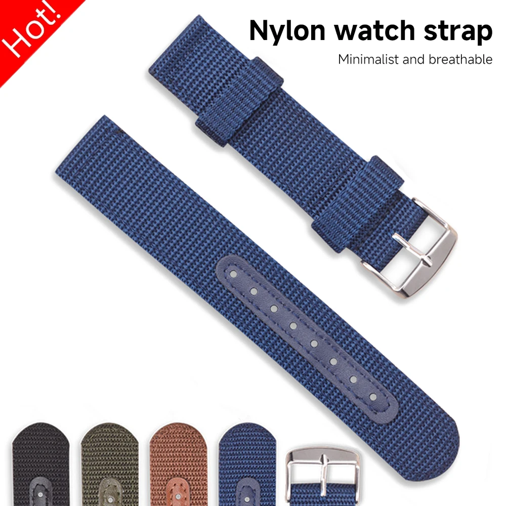 Versatile Nylon Canvas Woven Watch Strap - Adjustable Sports Bracelet