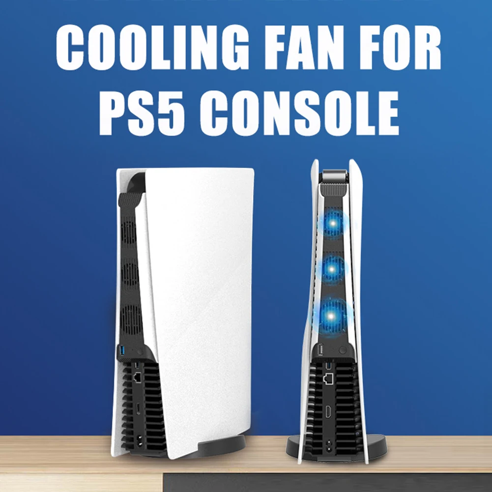 For PS5 Console External Host Cooling Fan Vertical Stand External Host Cooling Fan for Play Station PS5 Game Accessories