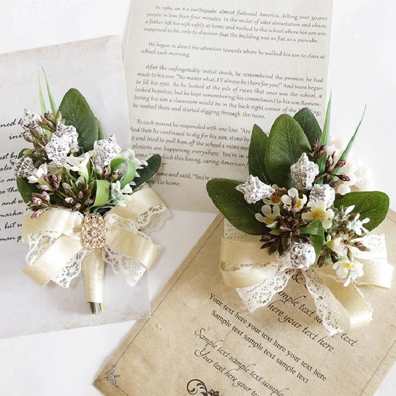 

Boutonniere And Wrist Corsag Business Celebration Breastflower Wedding Supplies Studio Imitation Dried Flower Berry 295