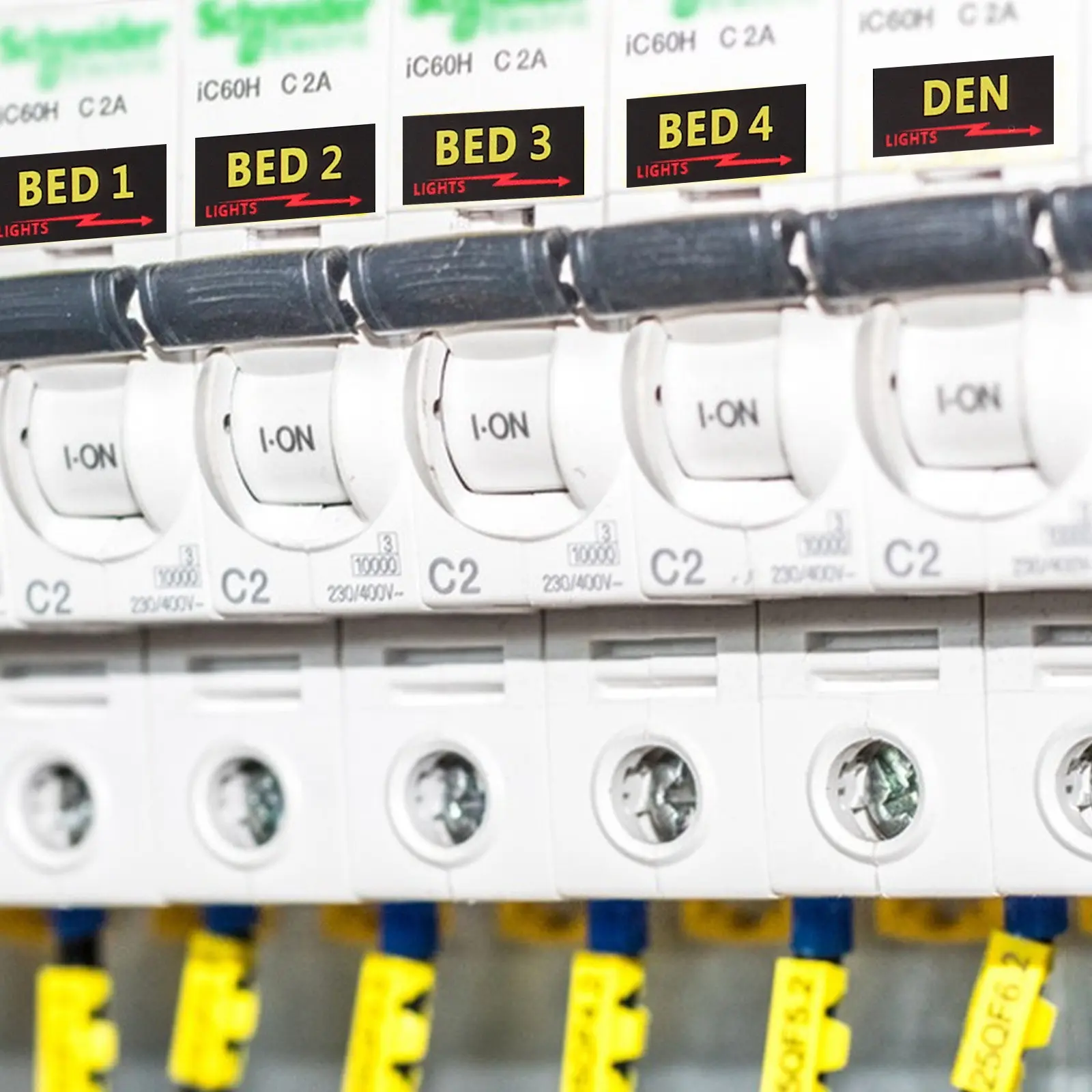 10 시트 회로 차단기 패널 스티커 전기 패널 라벨 자체 접착식 다채로운 차단기 상자 라벨 회로 식별