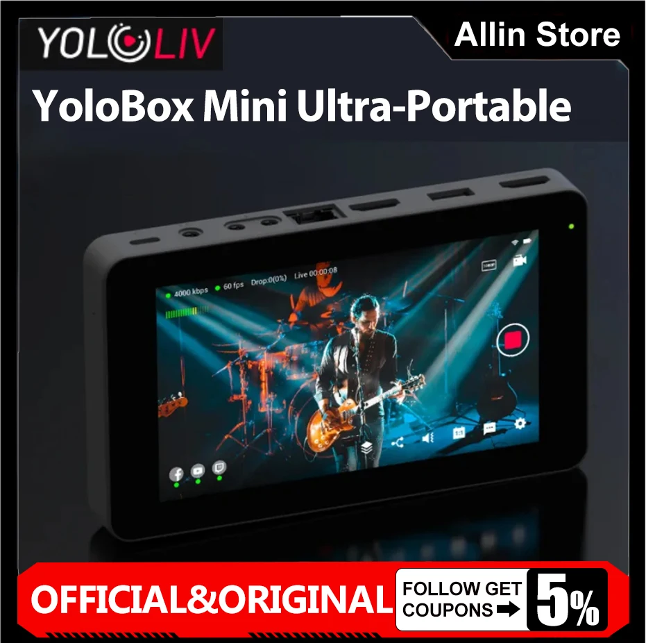 YoloLiv YoloBox Mini Ultra-Portable All-in-One Smart Live Streaming Encoder & Monitor