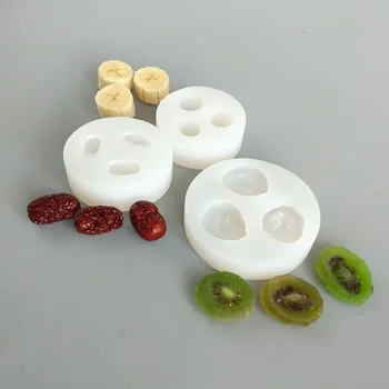 3d Fruit Silicone Molds Banana Slices Kiwi Dried Jujube Fruit Fondant Cake Chocolate Mould Cake Decoration DIY Resin Molds