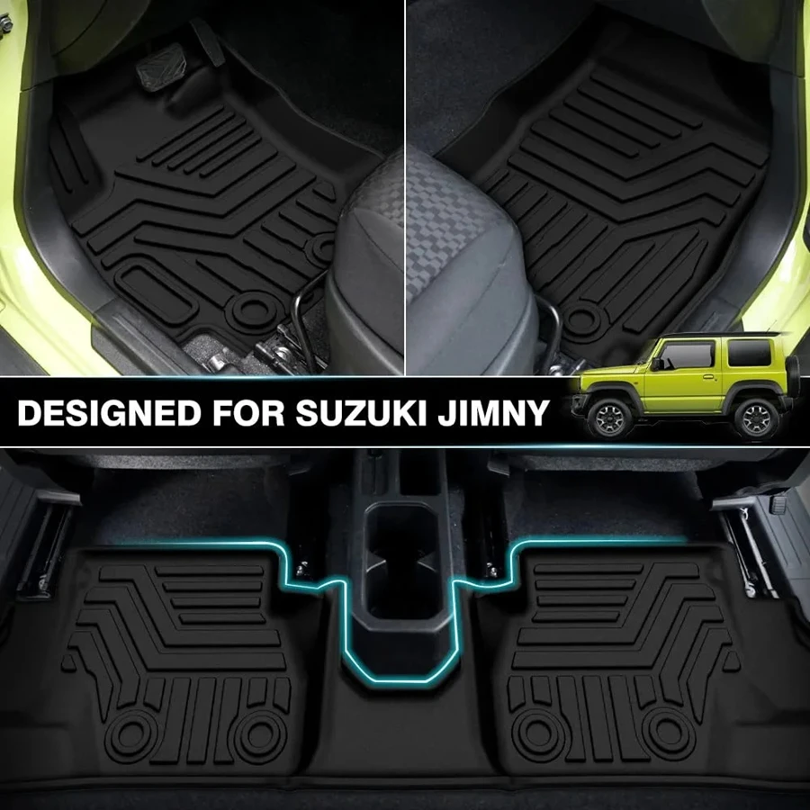 For 2019-2023 Suzuki Jimny JB64 JB74 TPE Floor Mats All Weather LHD RHD  Floor Liners Durable Rear Trunk Cargo Liner Set