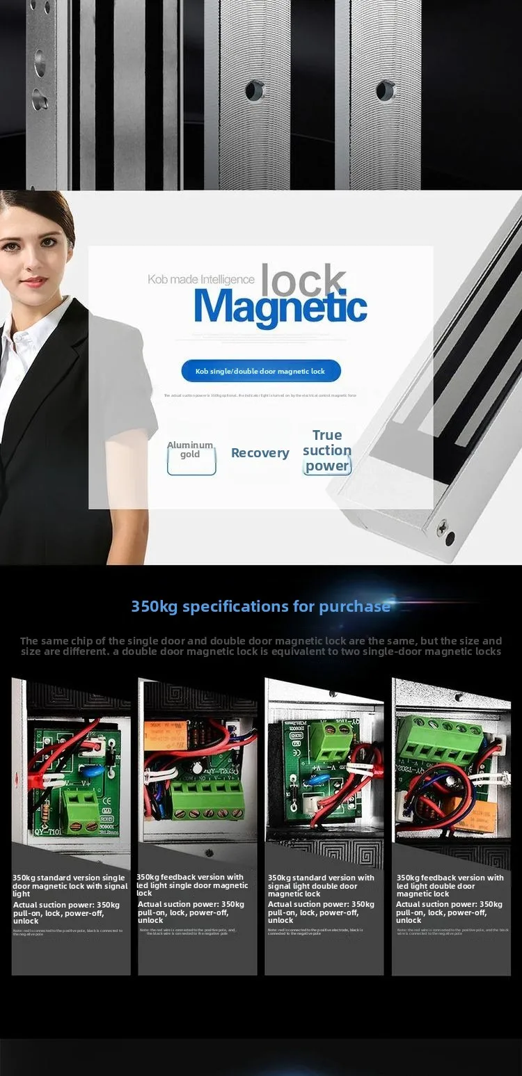 access lock 350/500kg electromagnetic lock single door feedback waterproof elect