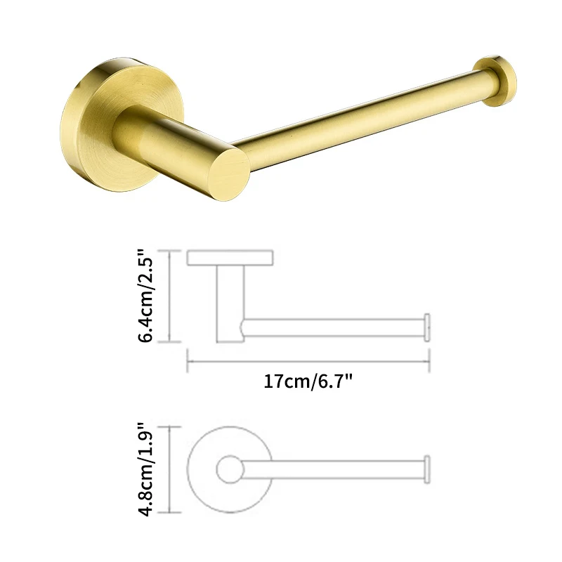 Brushed Gold Toilet Paper Tissue Holder Wall Mount Kitchen Roll Paper Holder Black Chrome Brushed Nickel Bathroom Accessories