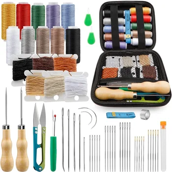 BUDDUR Leather Sewing Tools Kit With Waxed Thread And Needle Threader For Leather Sewing 1