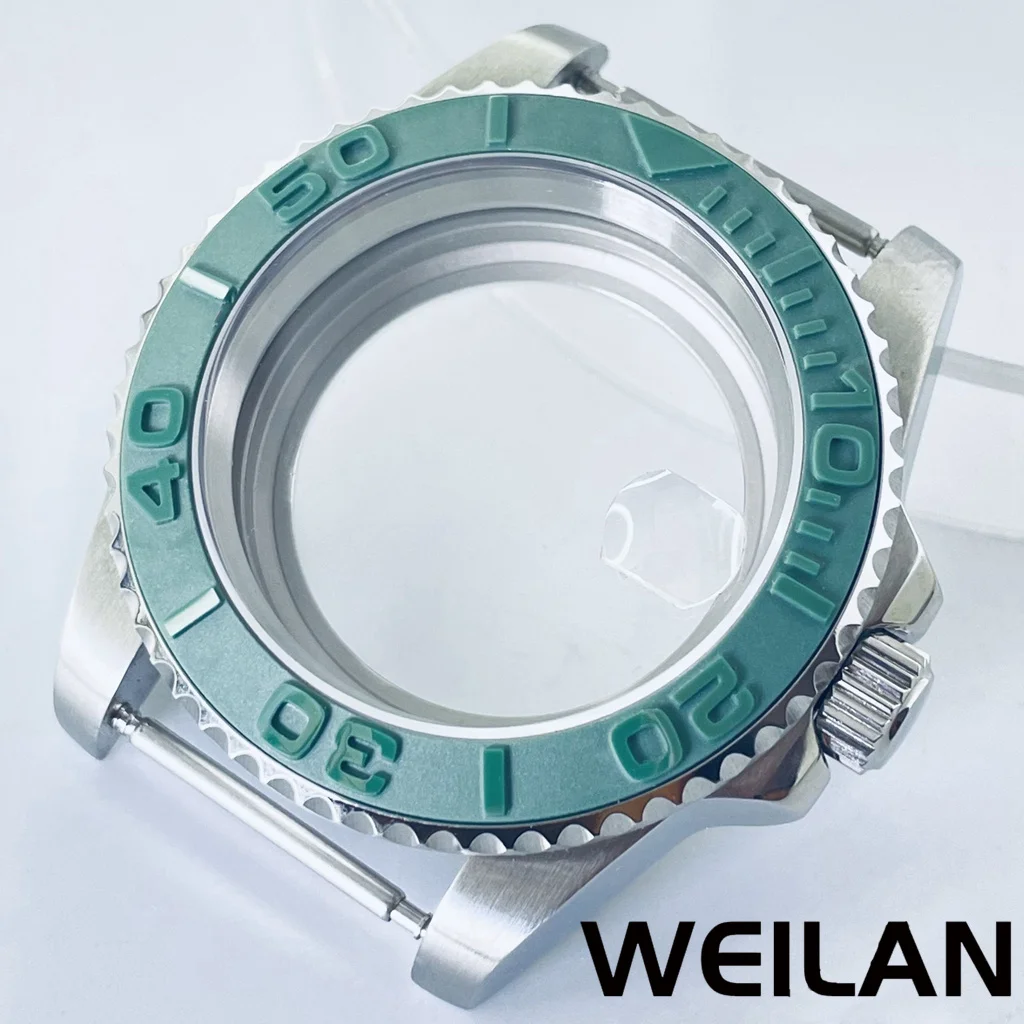 Silver Watch Case with Ceramic Bezel and Sapphire Crystal