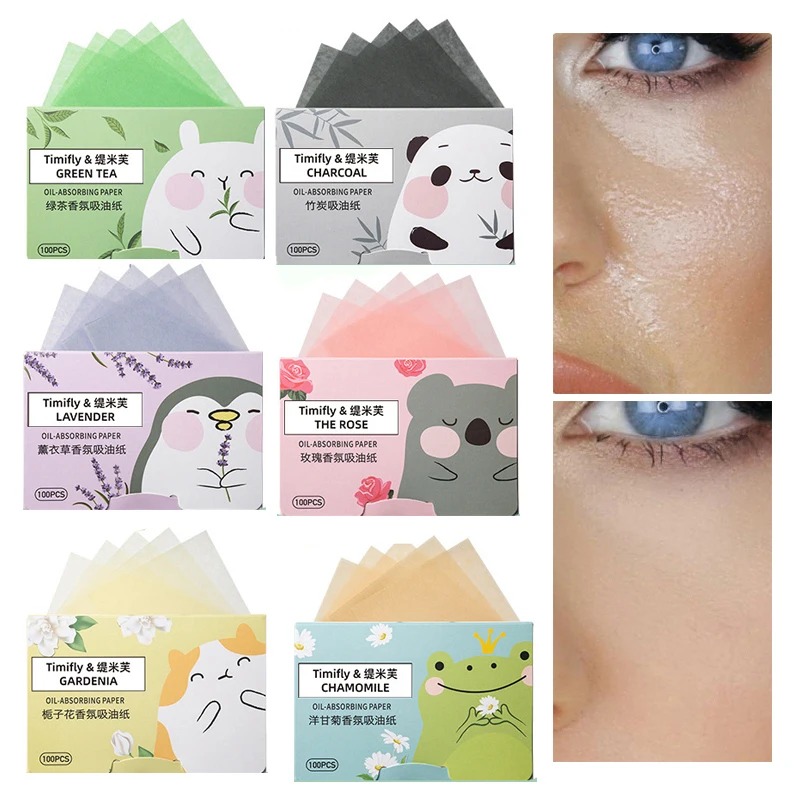 

100Pcs Green Tea Face Oil Blotting Sheets Paper Cleansing Face Oil Control Refreshing Absorbent Paper Beauty Makeup Tools