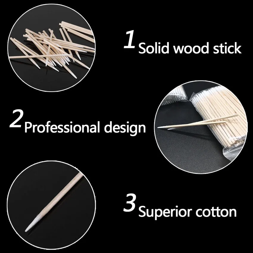 Cotton Swab Wood Disposable Tattoo Microblading Permanent Makeup Tools Safe Healthy for Cosmetic Beauty Soft Swab Stick Buds Tip 5