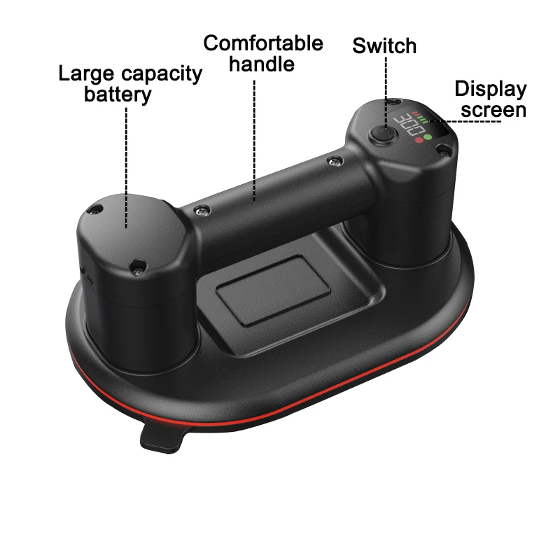 4000mAh Battery Intelligent Display Industrial Grade Electric Vacuum Suction Cup 300KG Load Heavy Duty Granite Tile Glass Lifter