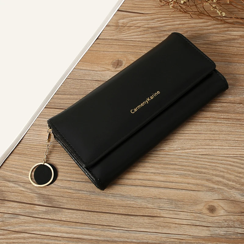 Mode Frauen PU Leder Lange Brieftaschen Multi-funktionale Falten Geldbörse Frische Weibliche Kupplung Karte Halter – Detail 11