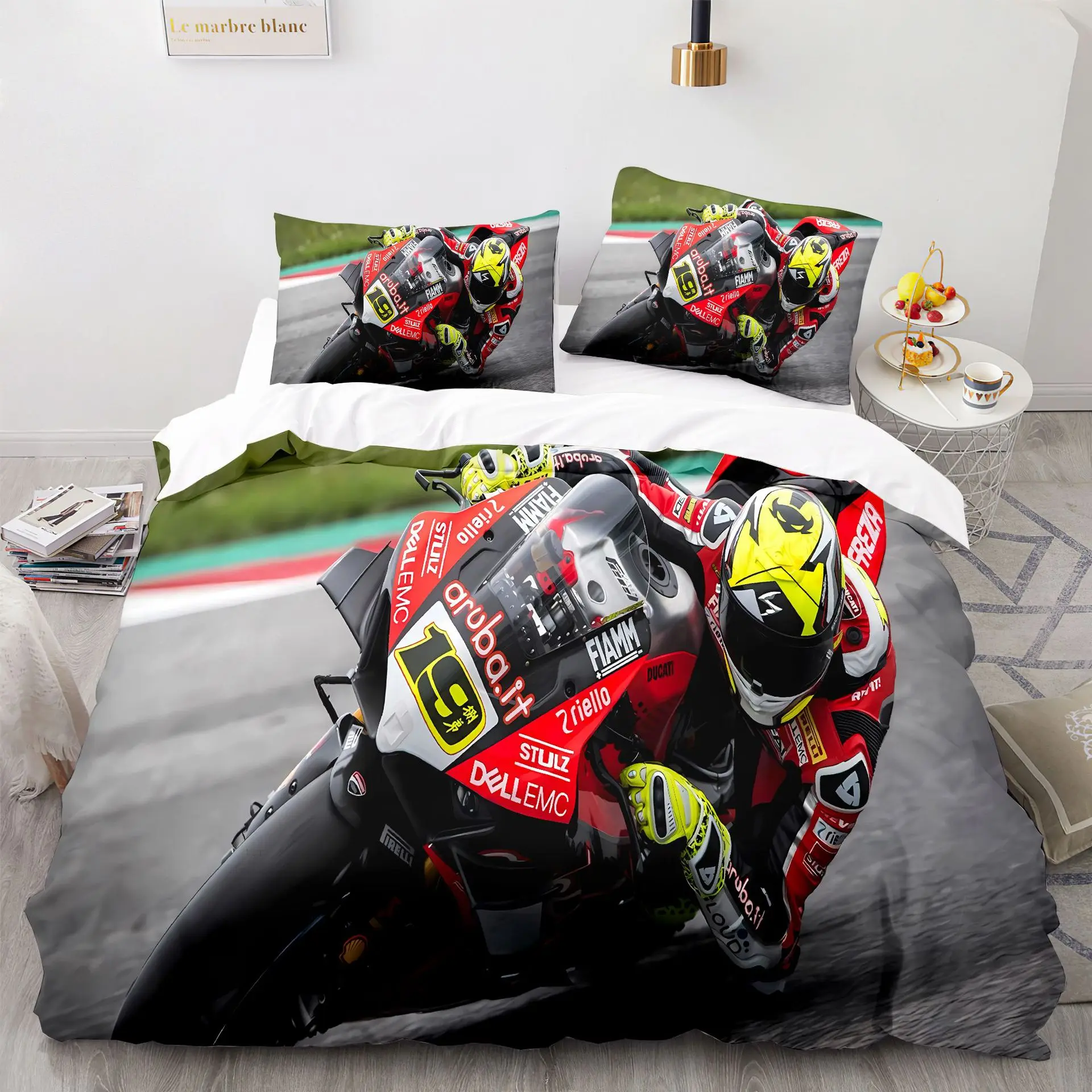 Marquez 93 침구 세트 이불 커버 Pillowcases 트윈 전체 퀸 킹 침대 린넨 3D 인쇄 Marc Marquez 93 이불 커버 세트