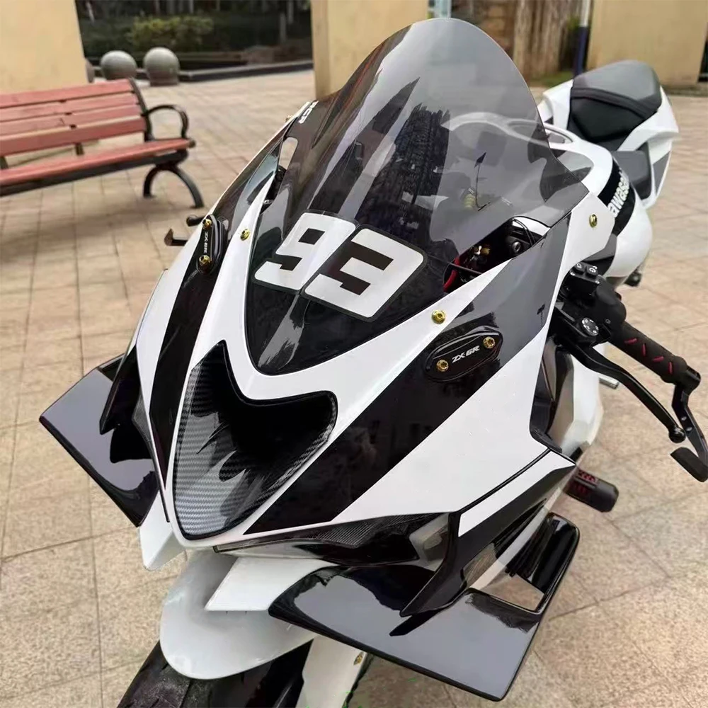 가와사키 ZX-6R ZX636 2023-2025 오토바이 액세서리 스포일러 프론트 에어로다이나믹 윙 스포일러 사이드 윙렛 에일러론 고정 날개