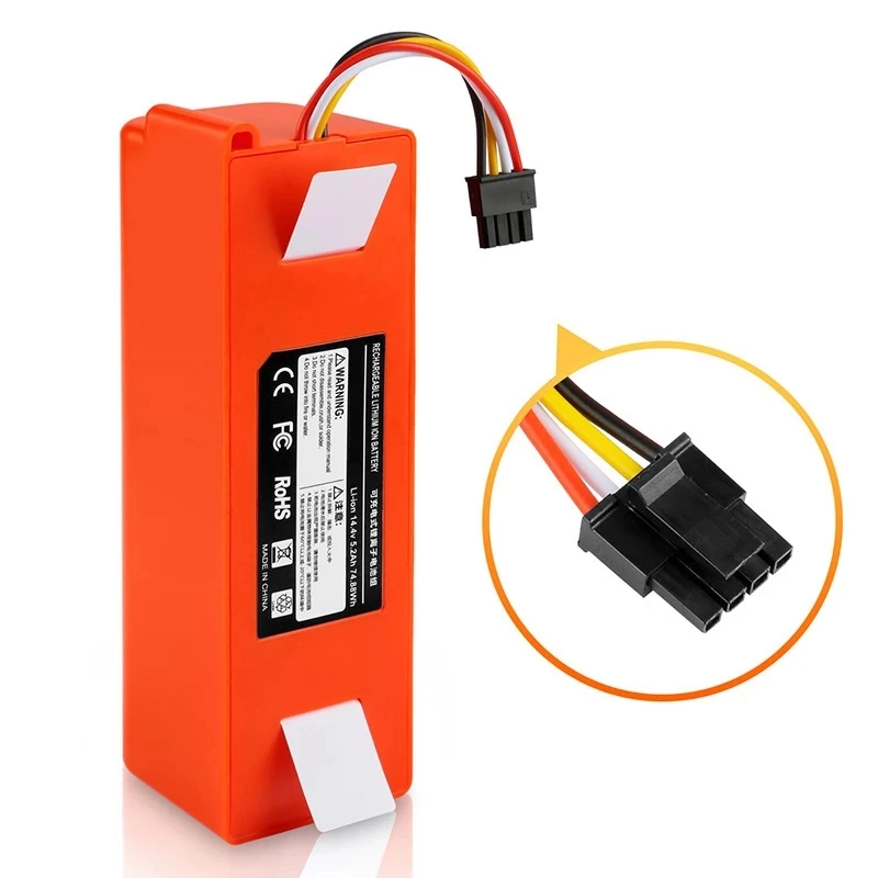 

14.4V 6500mAh Lithium Ion Battery,for For Xiaomi Robotic Vacuum Cleaner S55 S60 S65 S50 S51 S5 MAX Replacement Li-ion Battery